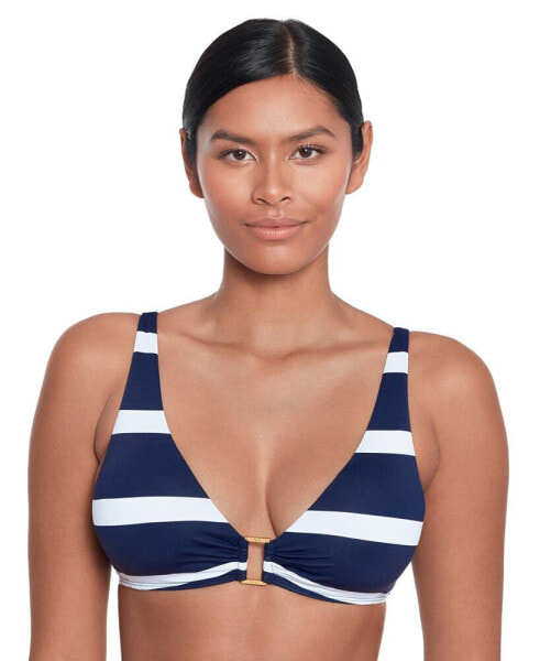 Women's Striped O-Ring Bikini Top