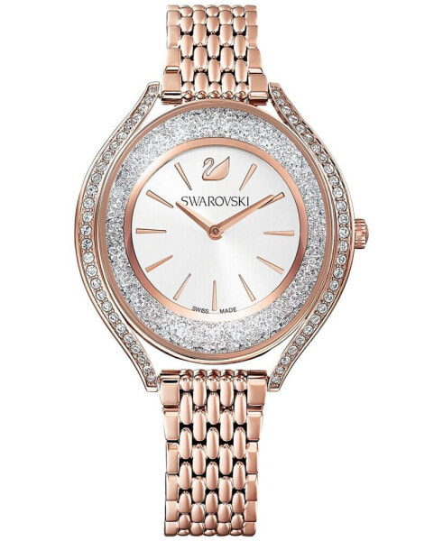 Women's Swiss Crystalline Aura Rose Gold-Tone Stainless Steel PVD Bracelet Watch 35mm