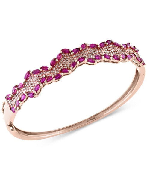 Rosa by EFFY® Ruby (4-3/8 ct. t.w.) and Diamond (3/4 ct. t.w.) Bangle Bracelet in 14k Rose Gold, Created for Macy's