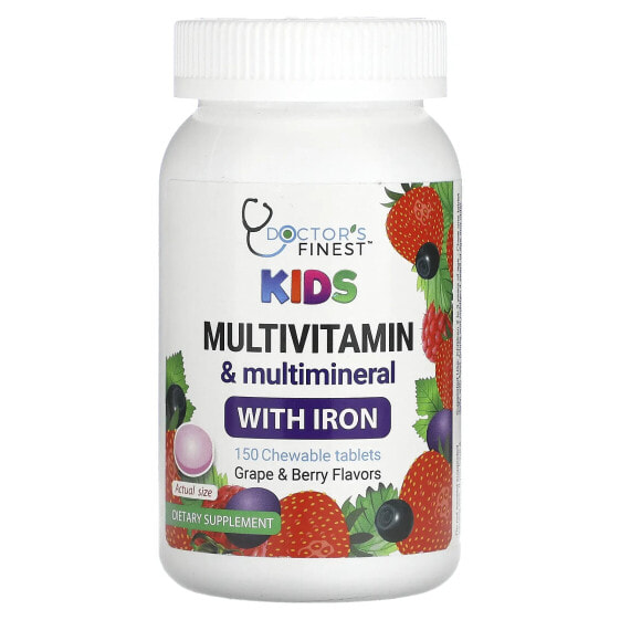 Kids Multivitamin & Multimineral with Iron, Grape & Berry, 150 Chewable Tablets