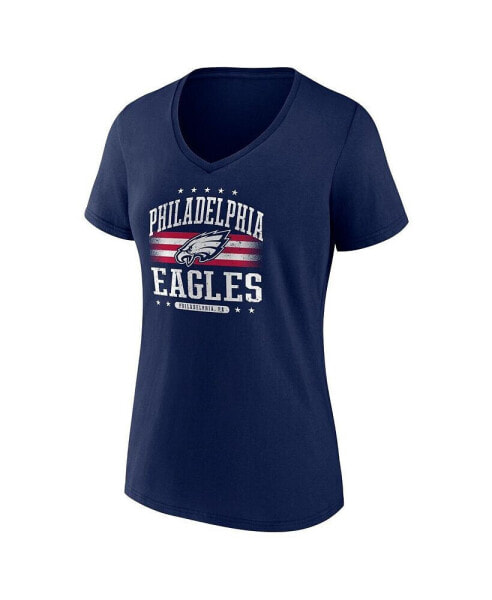 Women's Navy Philadelphia Eagles Americana V-Neck T-Shirt