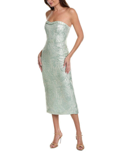 Ml Monique Lhuillier Strapless Midi Dress Women's Green 2