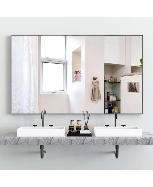 60x36" Oversized Rectangle Mirror with Removable Tray