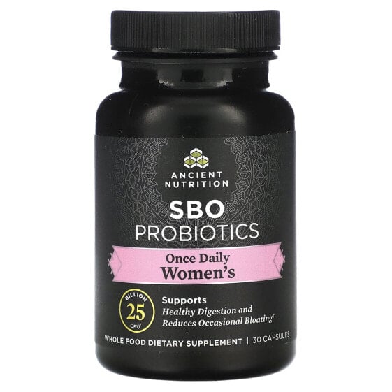Пробиотики Ancient Nutrition, Женские, SBO Probiotics, 25 миллиардов CFU, 30 капсул
