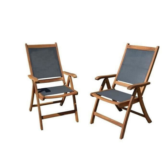 Садовое кресло древесина акации текстиль серый Shico Acacia Textile Grey 2 шт. (59 x 45,5 x 75,5 см)