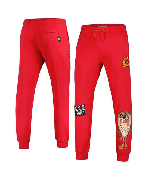 Men's Red Looney Tunes Taz Upside Down Jogger Pants