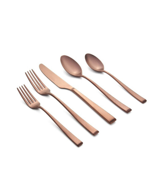 Marlise Copper Satin 20 Piece 18/10 Stainless Steel Flatware Set, Service for 4