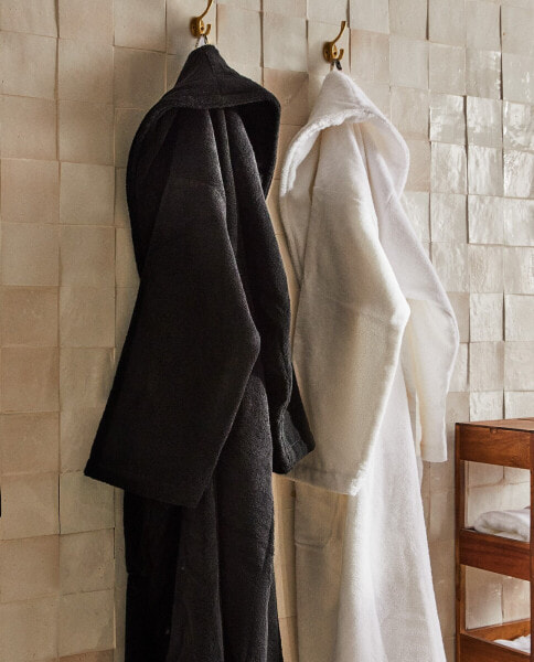 Extra soft bathrobe with shawl collar