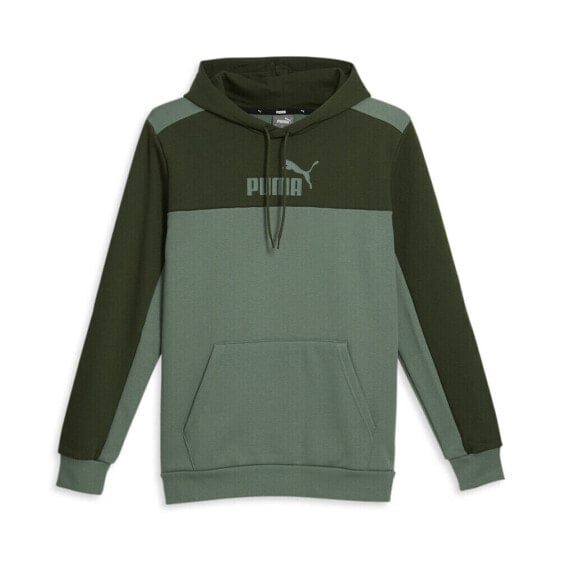 Puma Essentials Block Pullover Hoodie Mens Green Casual Outerwear 67042251