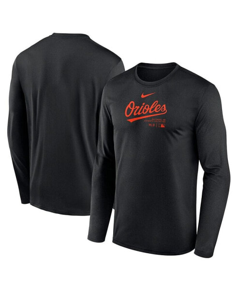 Men's Black Baltimore Orioles Authentic Collection Practice Performance Long Sleeve T-Shirt
