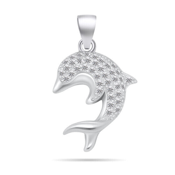 Decent silver pendant Dolphin PT125W