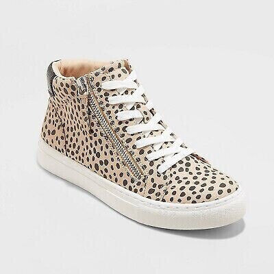 Women's Brooklin High Top Leopard Print Sneakers - Universal Thread Brown 8