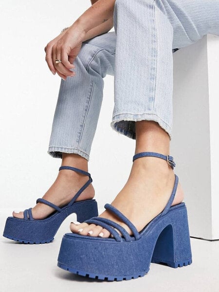 Туфли Stradivarius Denim Blockabsatz