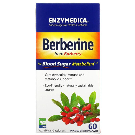 Травы и натуральные средства Enzymedica Berberine для обмена веществ, 60 капсул с целенаправленной доставкой