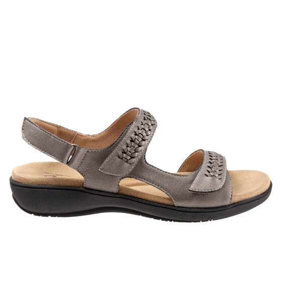 Trotters Romi Woven T2232-043 Womens Gray Narrow Slingback Sandals Shoes 7.5