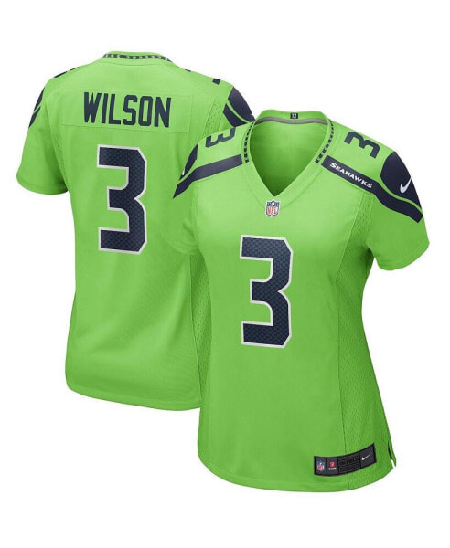 Women's Russell Wilson Neon Green Seattle Seahawks Alternate Game Jersey