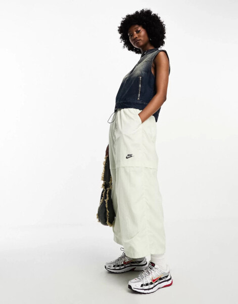 Nike Sport Utility woven cargo maxi skirt in sea glass green