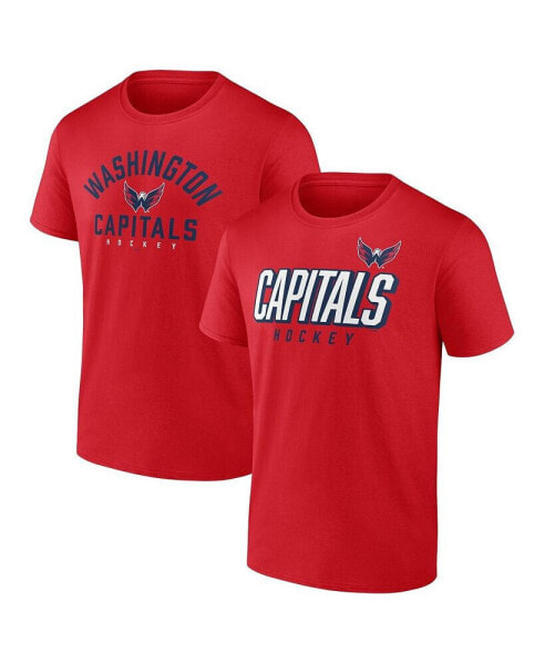 Men's Red Washington Capitals Wordmark Two-Pack T-shirt Set