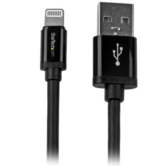 StarTech.com 2 m (6 ft.) USB to Lightning Cable - Long iPhone / iPad / iPod Charger Cable - Lightning to USB Cable - Apple MFi Certified - Black - 2 m - Lightning - USB A - Male - Male - Black
