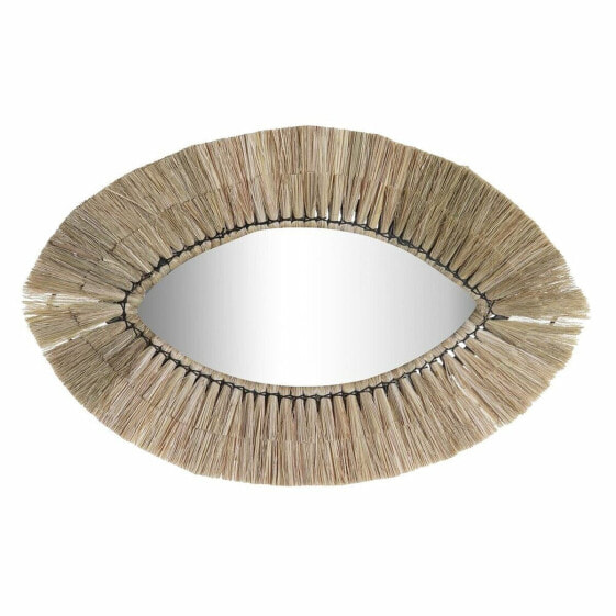 Wall mirror DKD Home Decor Crystal Natural Jute (54 x 3 x 34 cm)