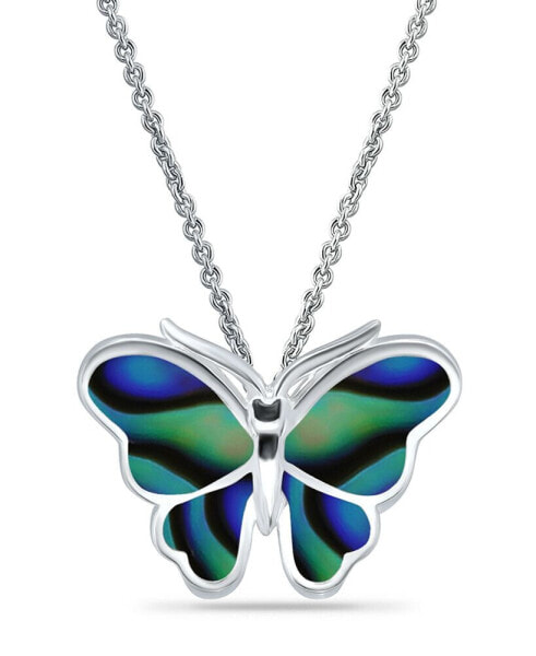 Abalone Inlay Butterfly Necklace