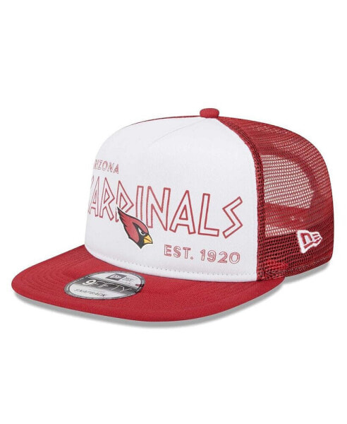 Men's White, Cardinal Arizona Cardinals Banger 9FIFTY Trucker Snapback Hat
