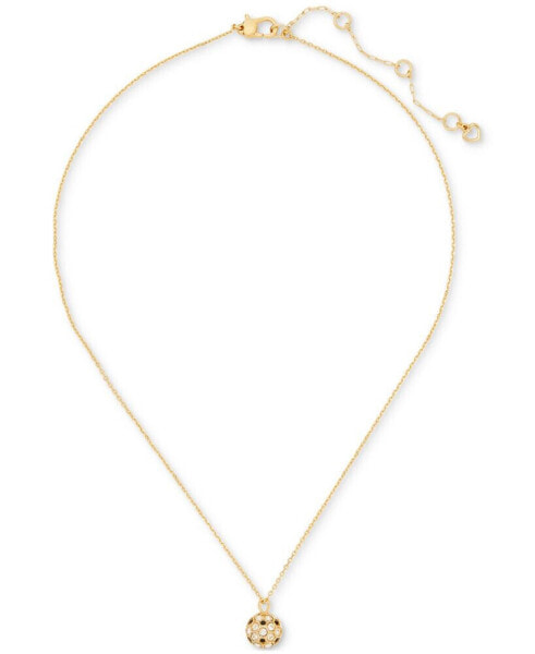 Gold-Tone Stone Orb Mini Pendant Necklace, 16" + 3" extender