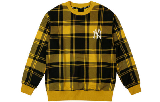 MLB 纽约洋基队 烟花格纹长袖圆领卫衣 男女同款 黄色 / Толстовка MLB 31MTE3041-50D