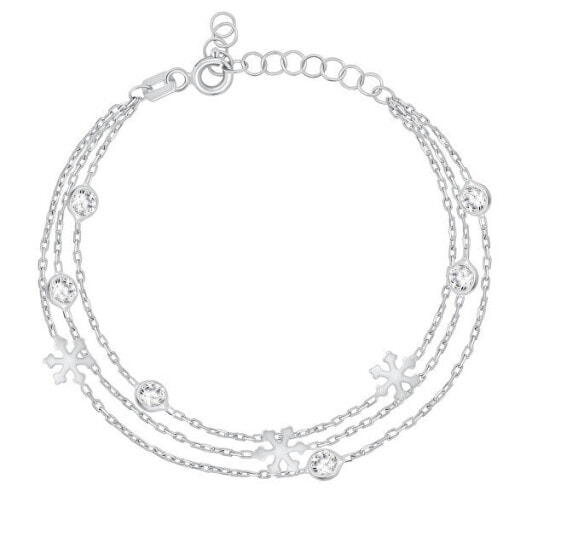 Silver bracelet with zircons Flakes BRC135W