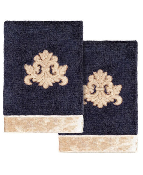 Textiles Turkish Cotton May Embellished Hand Towel Set, 2 Piece