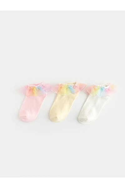 Носки для малышей LC WAIKIKI Модель 3-парные с вышивкой из тюля