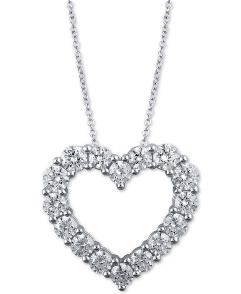 Macy's diamond Heart 18" Pendant Necklace (3 ct. t.w.) in 14k White Gold