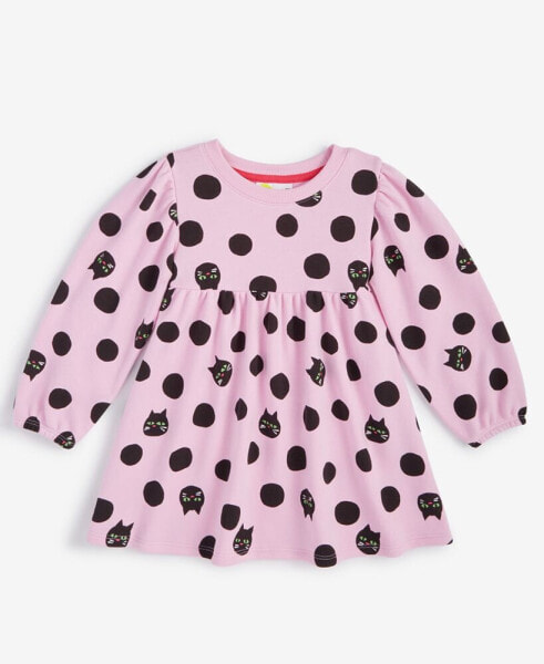 Toddler Girls French Terry Cat-Print Dress, Created for Macy's