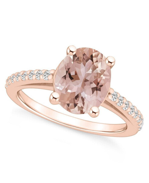 Morganite (2-1/2 ct. t.w.) and Diamond (1/4 ct. t.w.) Ring in 14K Rose Gold