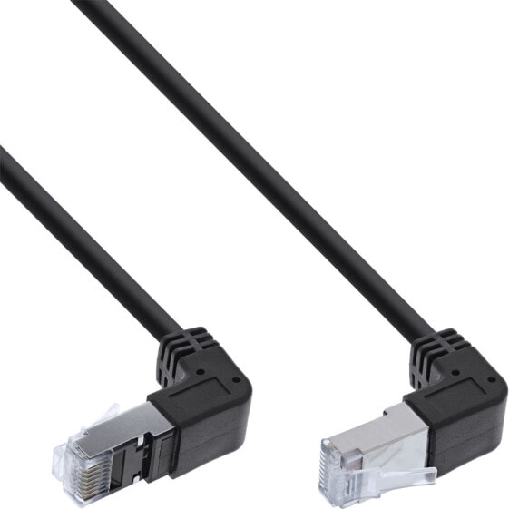 InLine Patch cable up/down angled - S/FTP (PiMf) - Cat.6 - black - 2.36m