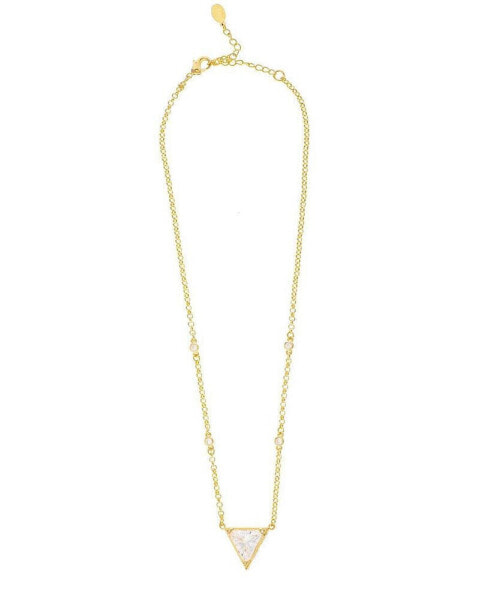 Rivka Friedman triangle Cubic Zirconia Accent Necklace