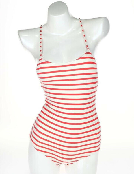 Rachel Pally Veruschka One Piece Back Lace Up Closure Striped Swimsuit Size XS