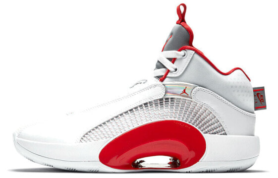 Jordan Air Jordan 35 "Fire Red" 减震耐磨 中帮 实战篮球鞋 男款 白红银 / Баскетбольные кроссовки Jordan Air Jordan 35 "Fire Red" CQ4228-100