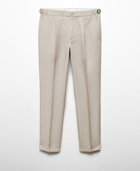 Men's Linen Blend Pleated Trousers
