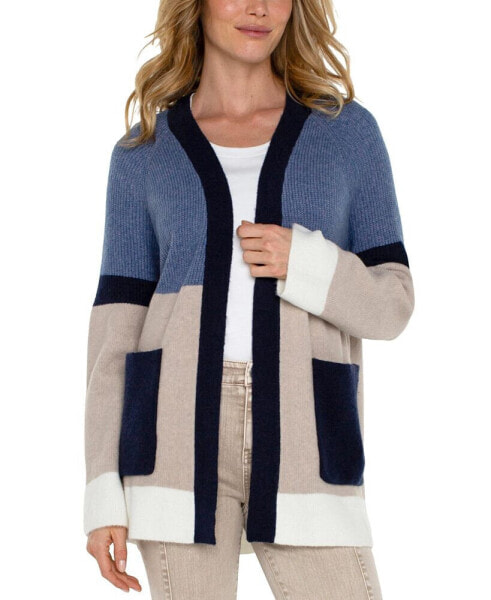 Women's Colorblocked Cardigan Sweater