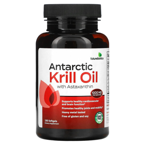 Рыбий жир и Омега 3, 6, 9 Futurebiotics Antarctic Krill Oil с Астаксантином, 1 000 мг, 180 капсул (500 мг в капсуле)