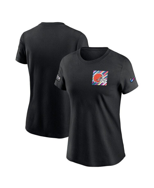 Women's Black Cleveland Browns 2023 NFL Crucial Catch Sideline Tri-Blend T-shirt
