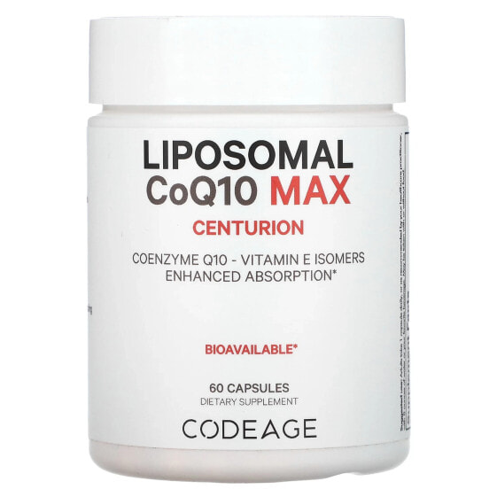 Codeage, липосомальный коэнзим Q10 MAX, изомеры витамина E, улучшенное усвоение, 60 капсул
