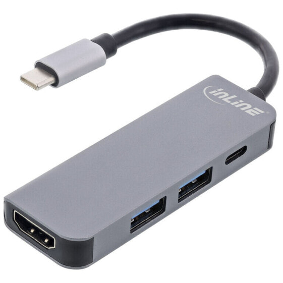 InLine Multifunktions-Hub USB 3.2, 1x USB-C, 2x USB-A, HDMI