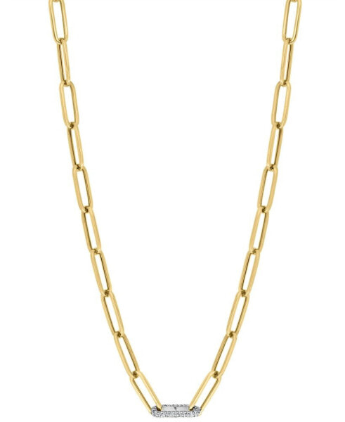 EFFY® Diamond Paperclip 18" Statement Necklace (1/2 ct. t.w.) in 14k Two-Tone Gold