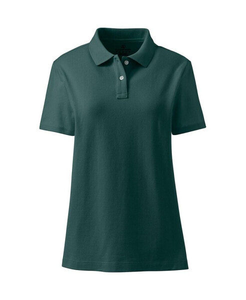 Women's School Uniform Short Sleeve Feminine Fit Mesh Polo Shirt