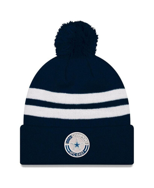 Men's Navy Dallas Cowboys 2023 NFC East Division Champions Cuffed Knit Hat with Pom