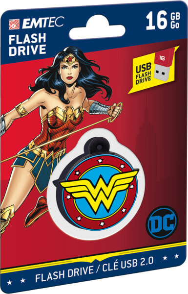 Флеш-накопитель USB EMTEC DC Comics Collector Wonder Woman - 16 ГБ - USB Type-A - 2.0 - 15 МБ/с - без колпачка - многоцветный