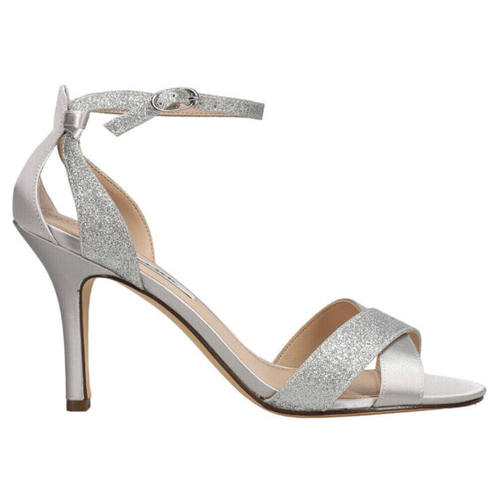 Nina Venus Ankle Strap Womens Silver Dress Sandals VENUS-046