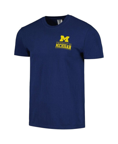 Men's Navy Michigan Wolverines Campus Badge Comfort Colors T-shirt